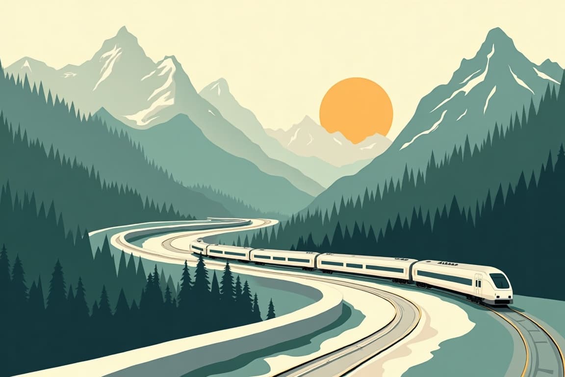 Illustration of Classic Venice Simplon Orient Express, Paris to Venice